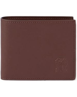 Brunello Cucinelli Embossed Logo Leather Wallet - Brown