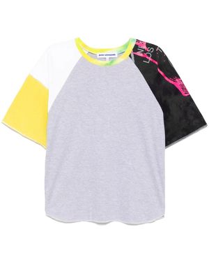 Stain Shade パネル Tシャツ - ブルー