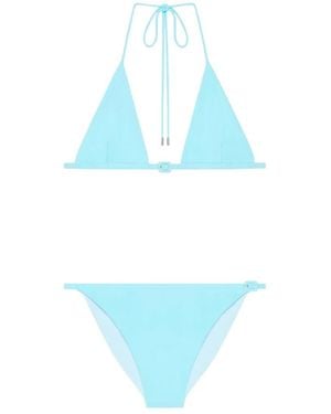 Courreges Buckle-Detail Bikini Set - Blue