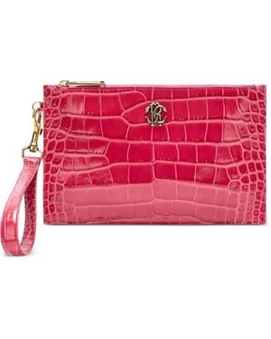 Roberto Cavalli クロコパターン クラッチバッグ - レッド