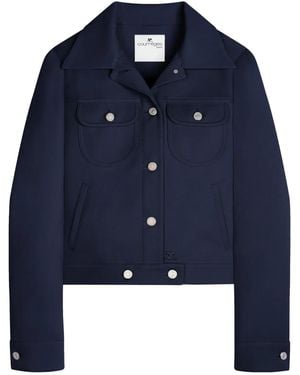 Courreges Trucker Button-Fastening Twill Jacket - Blue