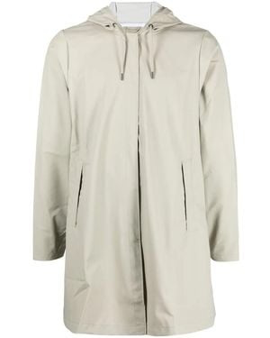 Rains Drawstring-Hooded Parka Coat - Natural