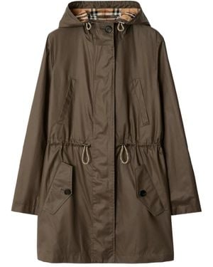 Burberry Coated Gabardine Parka - Marron
