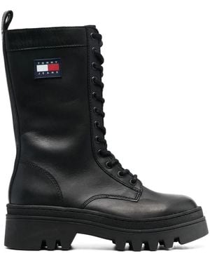 Tommy Hilfiger Twelve レザーブーツ - ブラック
