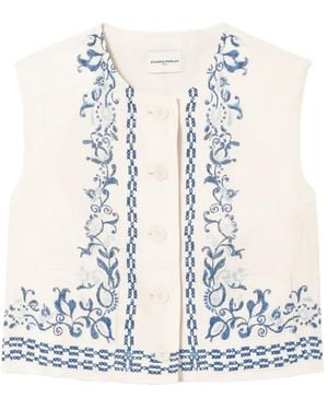 Claudie Pierlot Veston À Fleurs Imprimées - Blanc