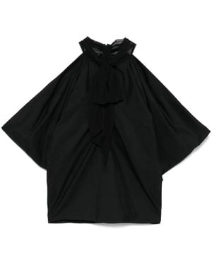 Giambattista Valli ドレープ ブラウス - ブラック