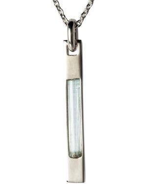 Parts Of 4 Sterling Talisman Aquamarine Necklace - White