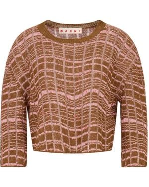 Marni ジャカードパターン セーター - ブラウン