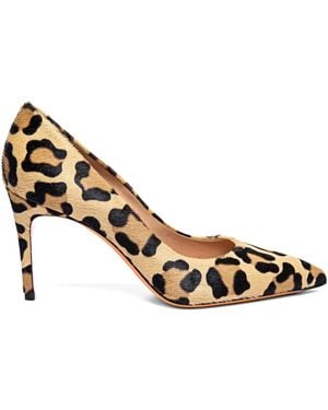 Santoni 85Mm Animal-Print Court Shoes - Metallic
