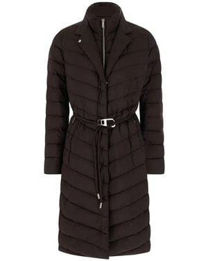 Moorer Cappotto Trapuntato Con Cintura - Nero