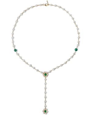 Veert The Macro Flower Pearl Rosary Necklace - Natural