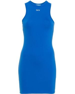 Off-White c/o Virgil Abloh And Elastic Logo Dress For From The Ss24 Collection - Blue