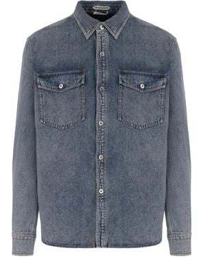 JW Anderson Classic Denim Shirt With Contemporary Details - Blue