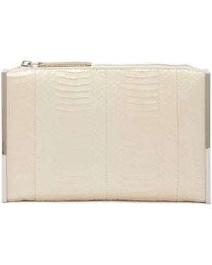 John Richmond Python-Effect Clutch Bag - Natural