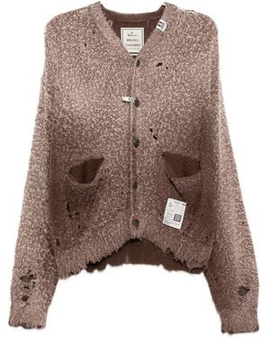 Maison Mihara Yasuhiro ダメージ カーディガン - ブラウン
