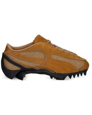 PUMA Mesh-Panelled Suede Sneakers - Brown