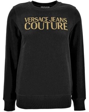 Versace Jeans Couture Sudadera con logo bordado - Negro