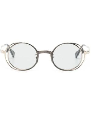 Kuboraum H11 Sonnenbrille Mit Rundem Gestell - Weiß