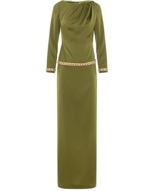 V:PM ATELIER Rebeca Embellished Maxi Dress - Green