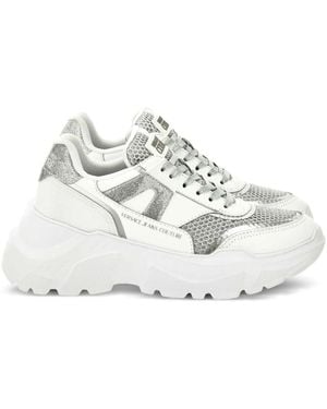 Versace Jeans Couture Glitter-Panelled Chunky Sneakers - White