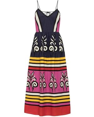 Carolina K Graphic-Print Striped Dress - White