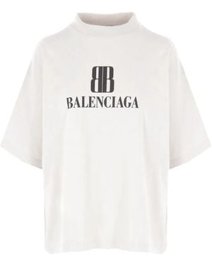 Balenciaga Logo-Print Cotton T-Shirt - White