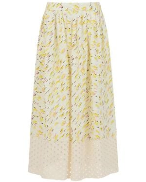 Marni Jupe Brushstroke À Imprimé Abstrait - White