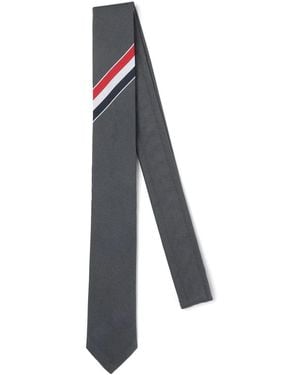 Thom Browne Rwb Stripe Necktie - Grey