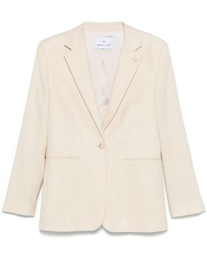 Manuel Ritz Single-Breasted Blazer - Natural