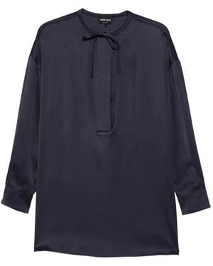 Giorgio Armani Blusa Con Lazo En El Cuello - Azul