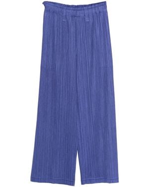 Issey Miyake Pantalones con trabillas - Azul