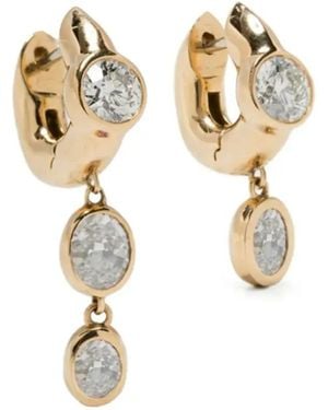 UNIFORM OBJECT Pendientes De Aro Tusk En Oro Amarillo De 18 Ct - Blanco