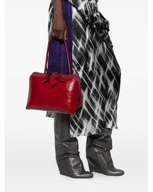 The Attico L'Altra Di Milano Crackled Patent Leather Tote Bag - Red