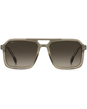 BOSS Transparent- Sunglasses With Logo Trim - Grey