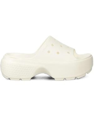 Crocs™ Stomp Perforated Platform Slides - White