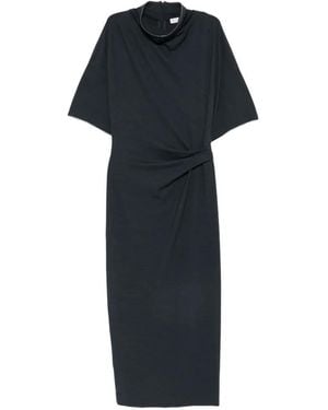 Brunello Cucinelli Midikleid Mit Verdrehtem Bund - Schwarz