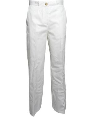 SOLOTRE Pressed-Crease Straight-Leg Trousers - Grey