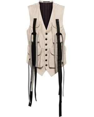 Yohji Yamamoto Cargo-Pockets Canvas Vest - Natural