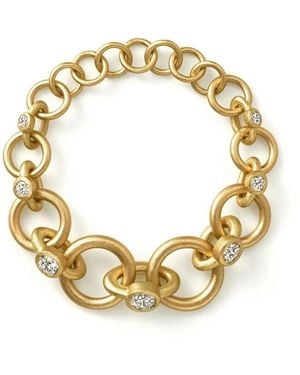 Shihara Anillo Link 01 en oro amarillo de 18kt con diamantes - Metálico