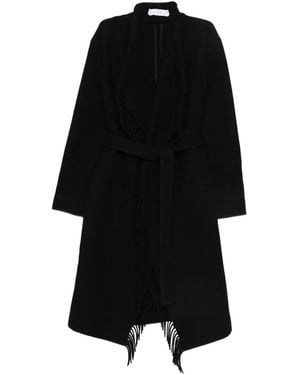 IRO Fringed Belted Coat - Black