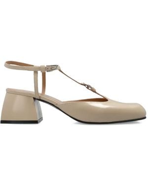 NODALETO Leather Heeled Shoes - Natural