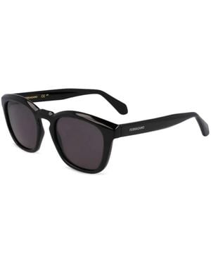 Ferragamo Geometric-Frame Sunglasses - Black
