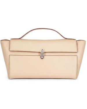 SAVETTE Symmetry Trapeze Clutch Bag - Natural