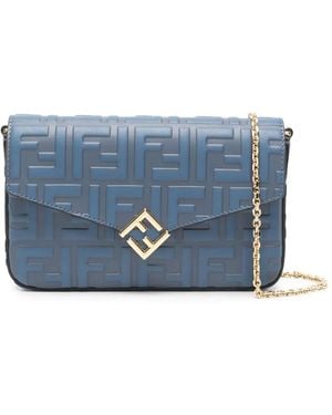 Fendi Ff Diamonds Clutch - Blau
