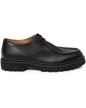 HUGO Lug-Sole Derby Shoes - Black