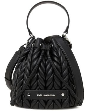 Karl Lagerfeld K/Weave Bucket Bag - Black