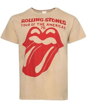 MadeWorn Rolling Stones Tea Stained Tongue '90S-Graphic Cotton T-Shirt - White