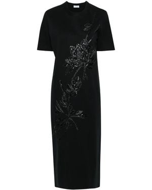 Brunello Cucinelli Sequin-Embellished Midi Dress - Black