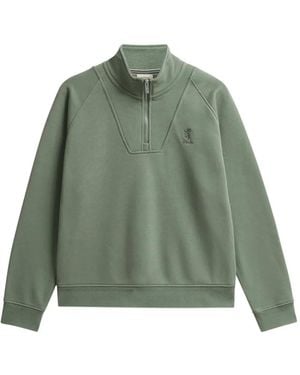 Pringle of Scotland Brushed-Back Half-Zip Sweatshirt - Green