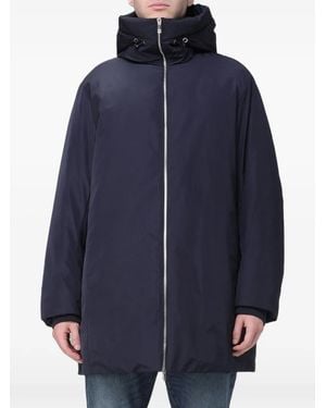 Emporio Armani Hooded Zip-Up Parka - Blue